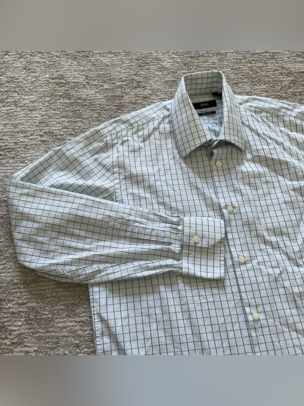 BOSS Hugo Boss Enzo US 15 1/2 32/33 Tattersall Check Button Down Shirt Regular